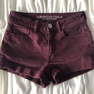 American eagle purple jean shorts